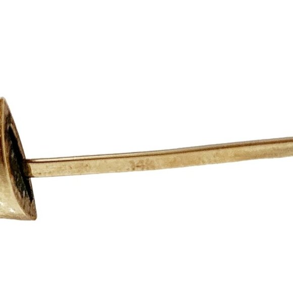 Estate 14kt Gold Brushed & Etched Hinged Bangle Bracelet (A5533) - Picture 3 of 8